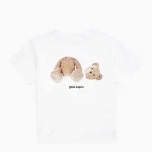 Palm Angels Bear Tee Top T -shirt White Brown Large